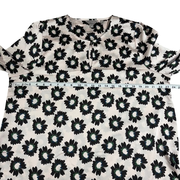 Ted Baker Women XL Floral Print Long Sleeve V Neck Blouse Shirt Tunic Top Dressy - Picture 7 of 8